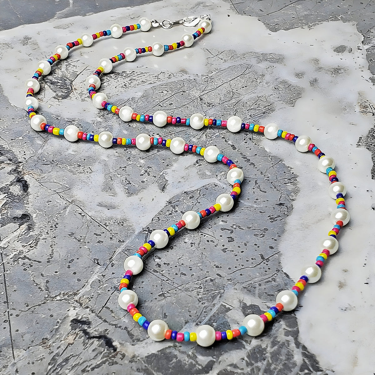 Collana con perle di Santorini