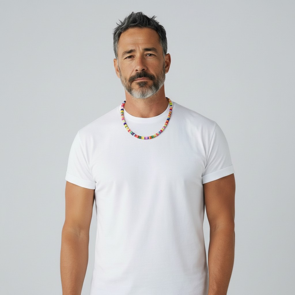 Collana Heishi con pietre multicolori
