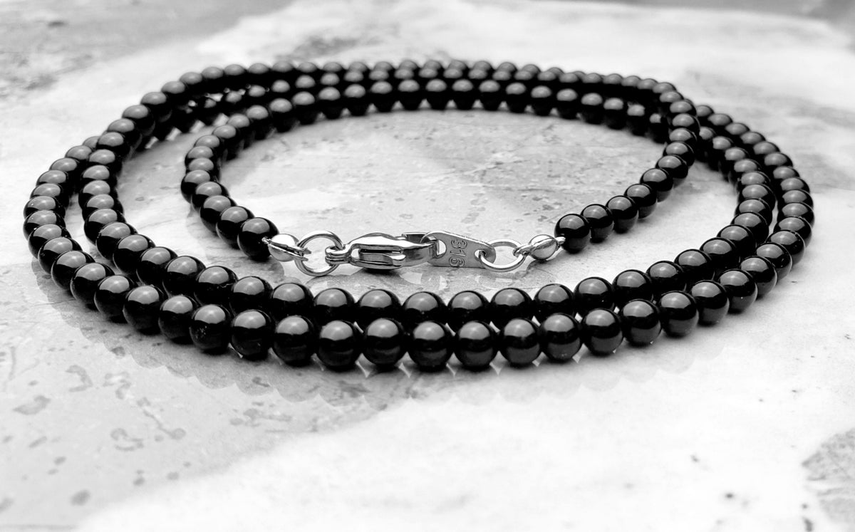 Black Onyx Gemstone Chain Necklace