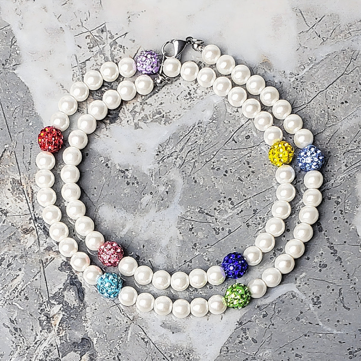 Mediterranean Pavé Pearls Necklace