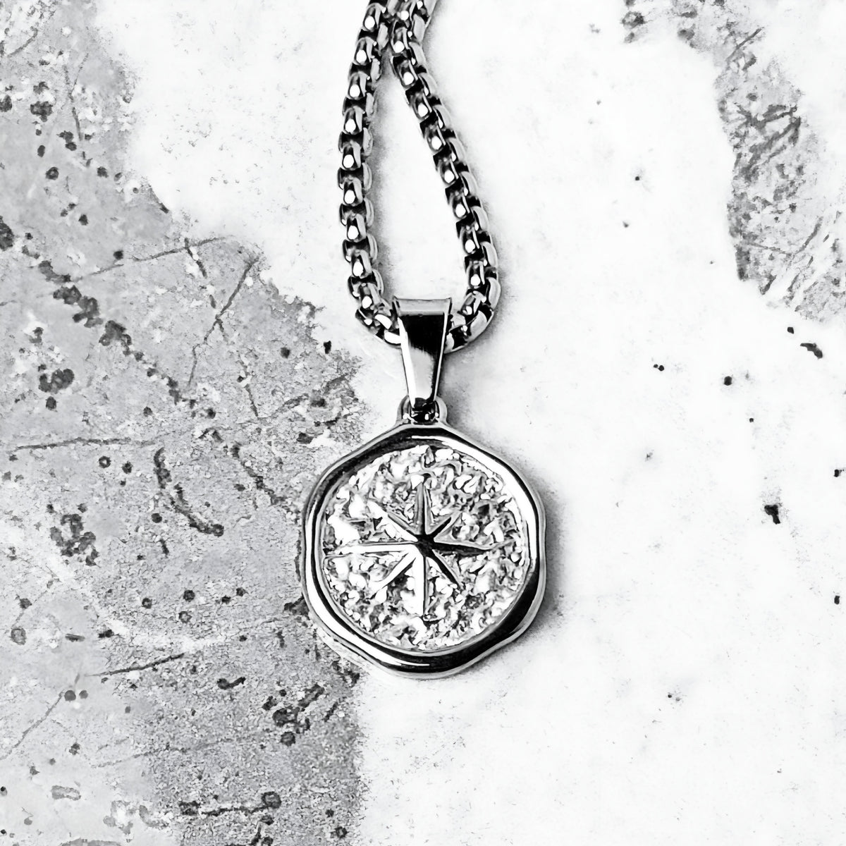 Hammered Silver North Star Coin