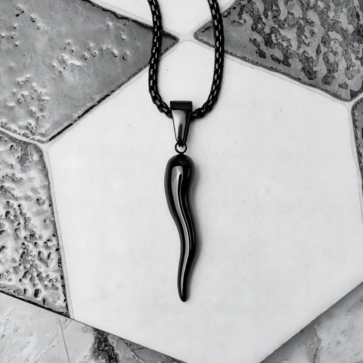 Black Cornicello Necklace