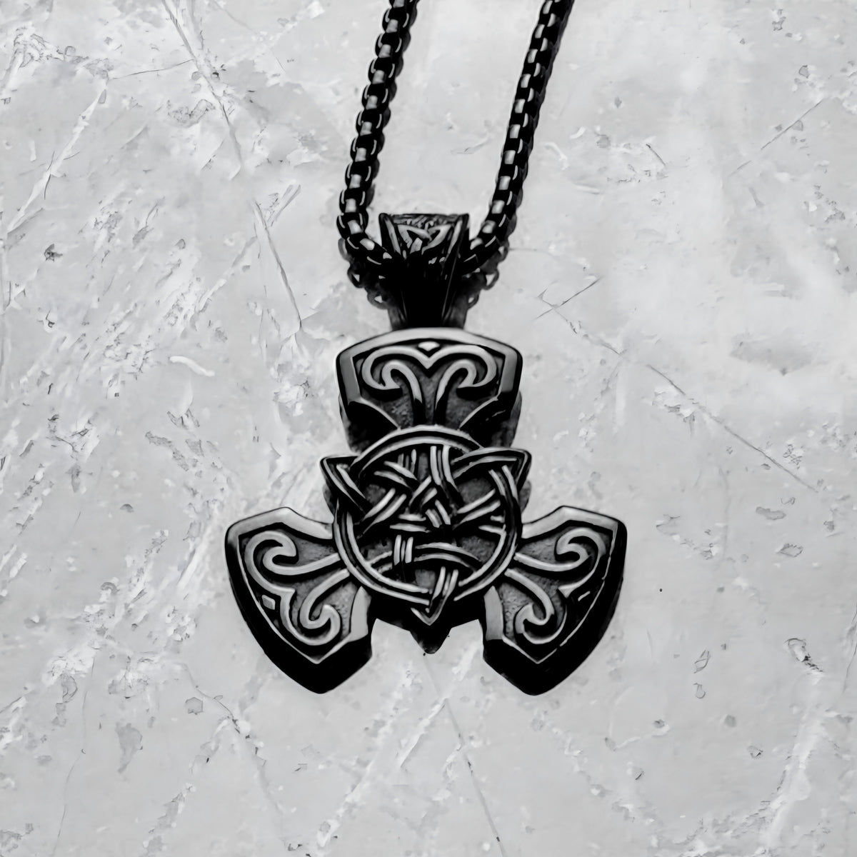 Black Celtic Knot Amulet Necklace