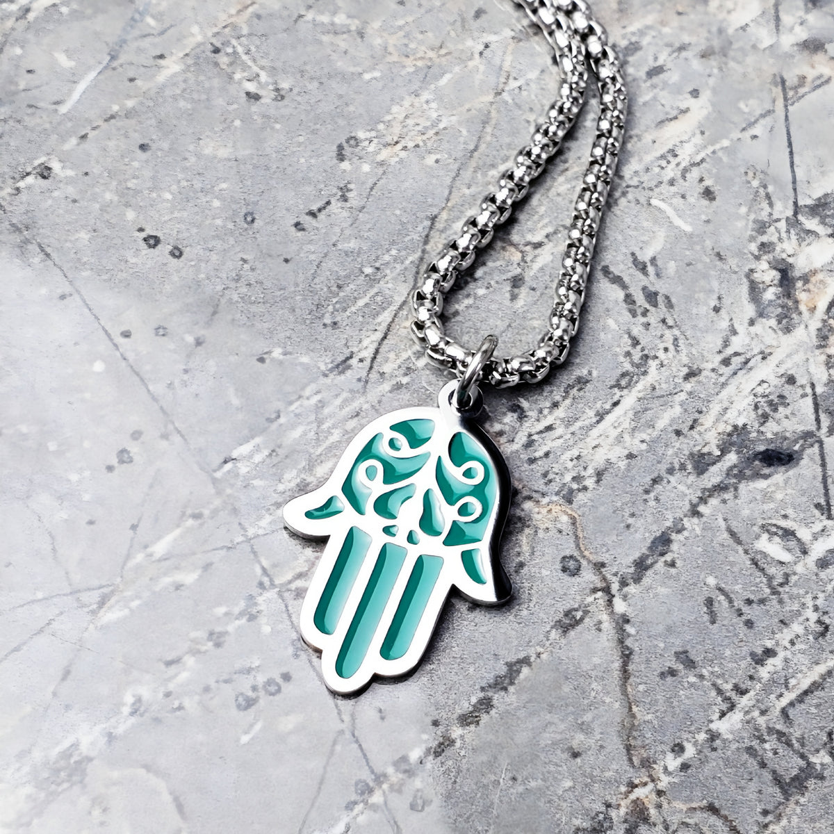 Turquoise Hamsa Pendant Necklace