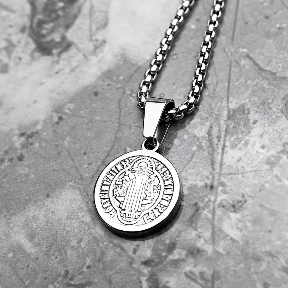 Mini Saint Benedict Coin Necklace
