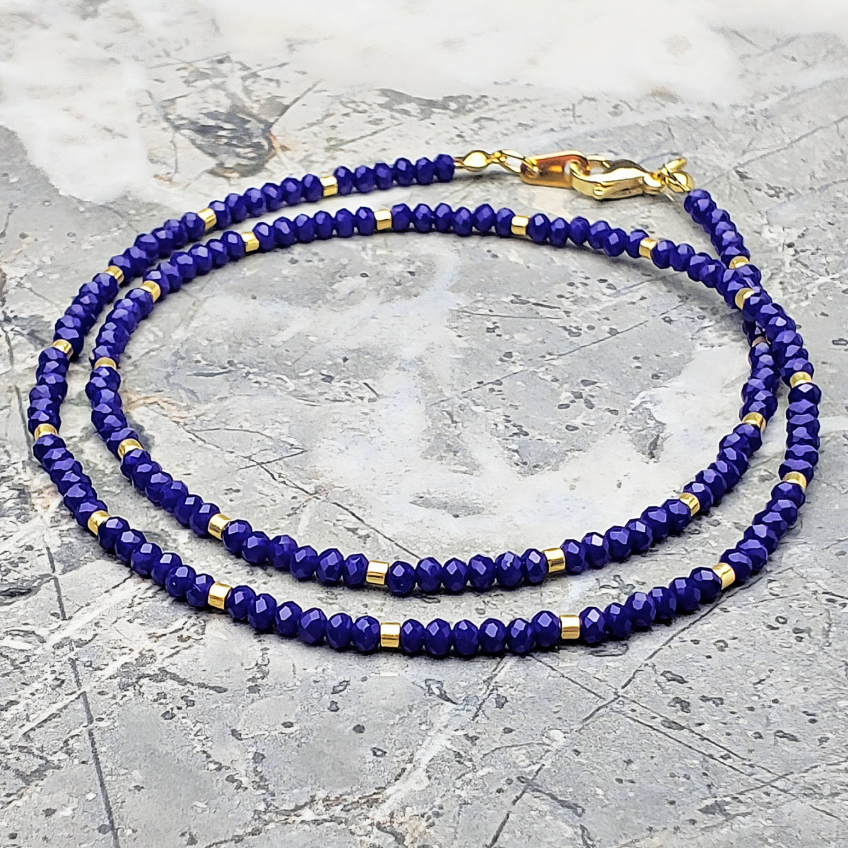 Sapphire Jade & Gold Necklace