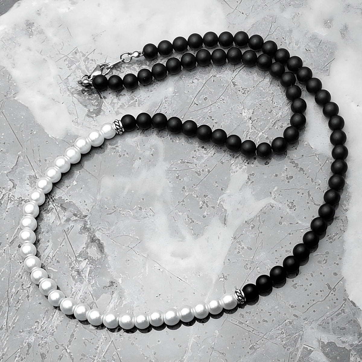 Onyx & Pearls Necklace