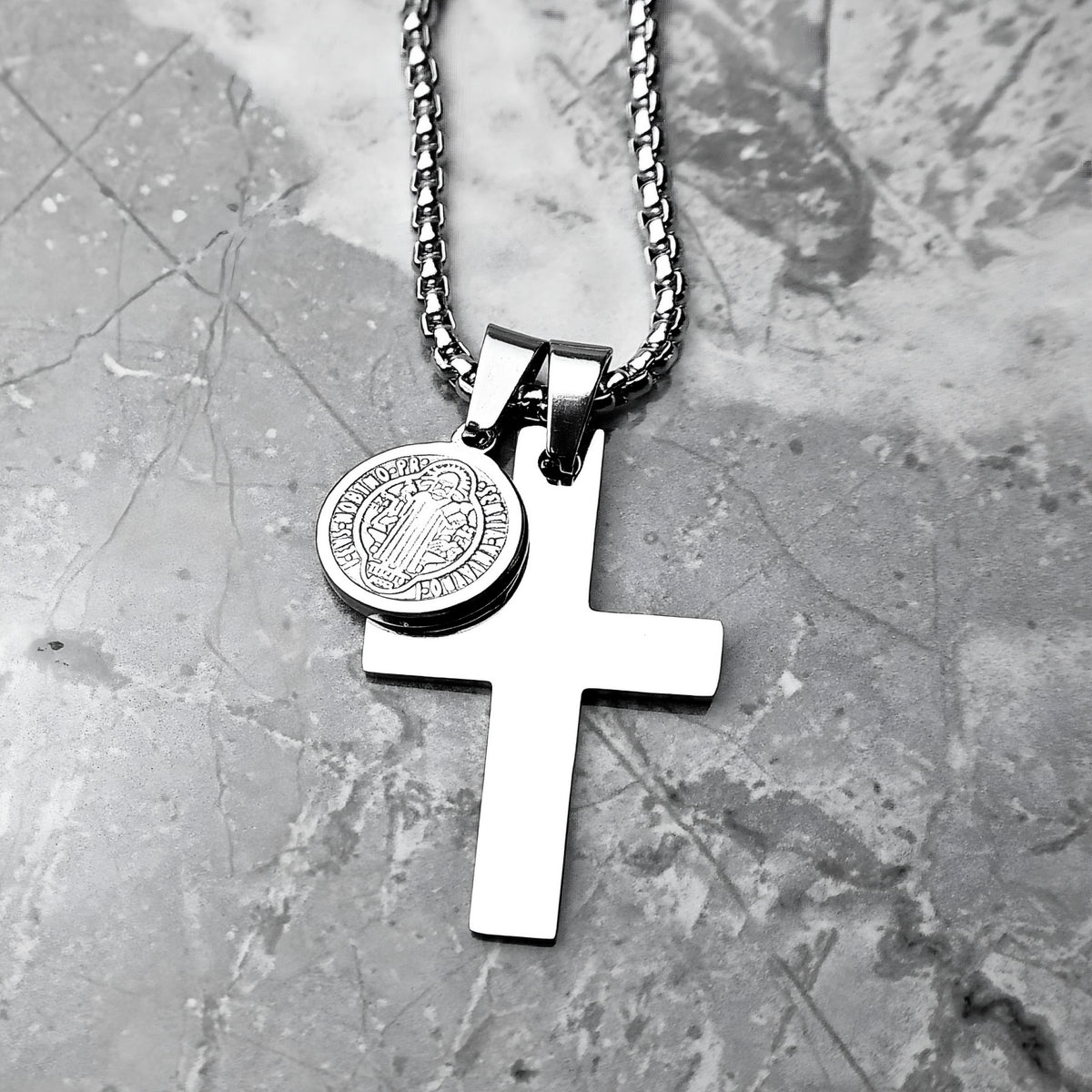 Silver Saint's Cross Necklace