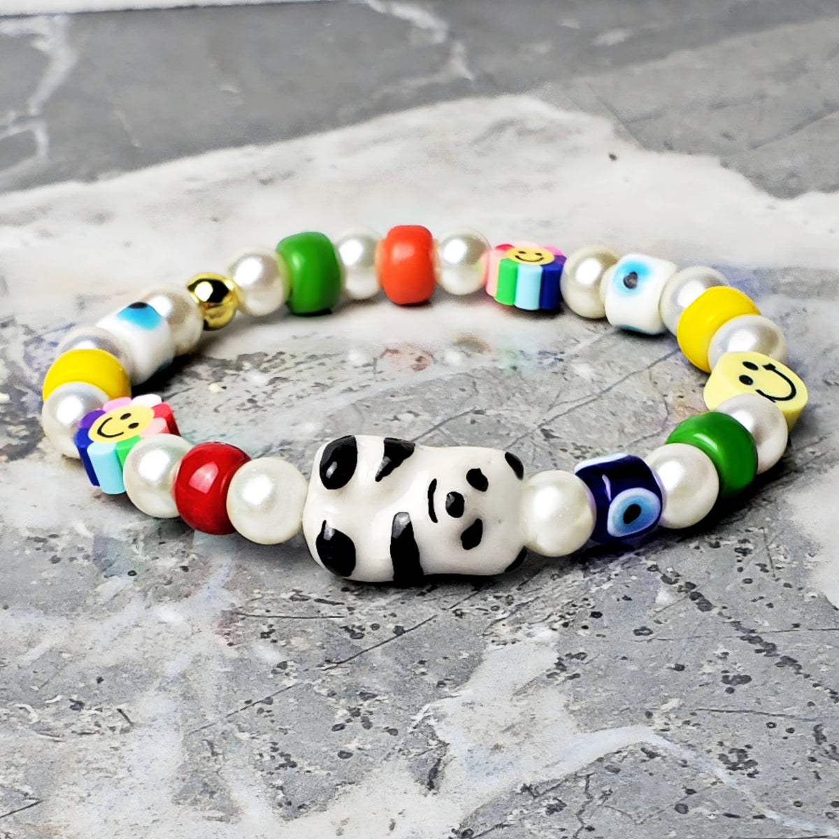 Panda & Baroque Pearls Bracelet