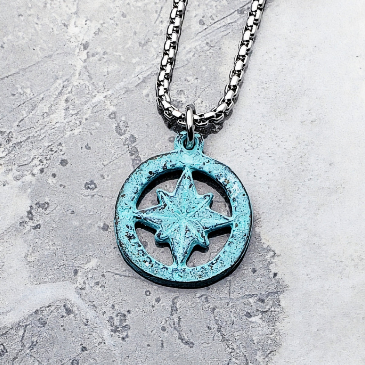 Rustic Mykonos Compass Necklace