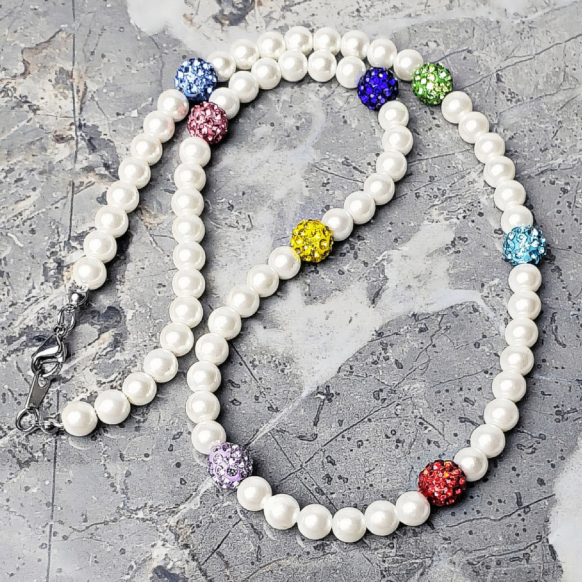 Mediterranean Pavé Pearls Necklace