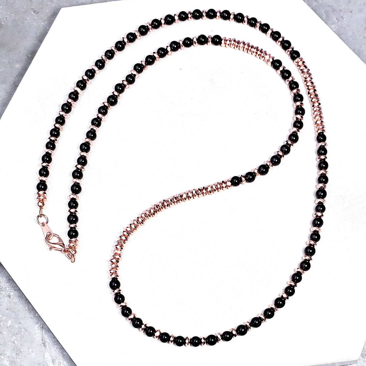 Rose Gold Onyx Necklace
