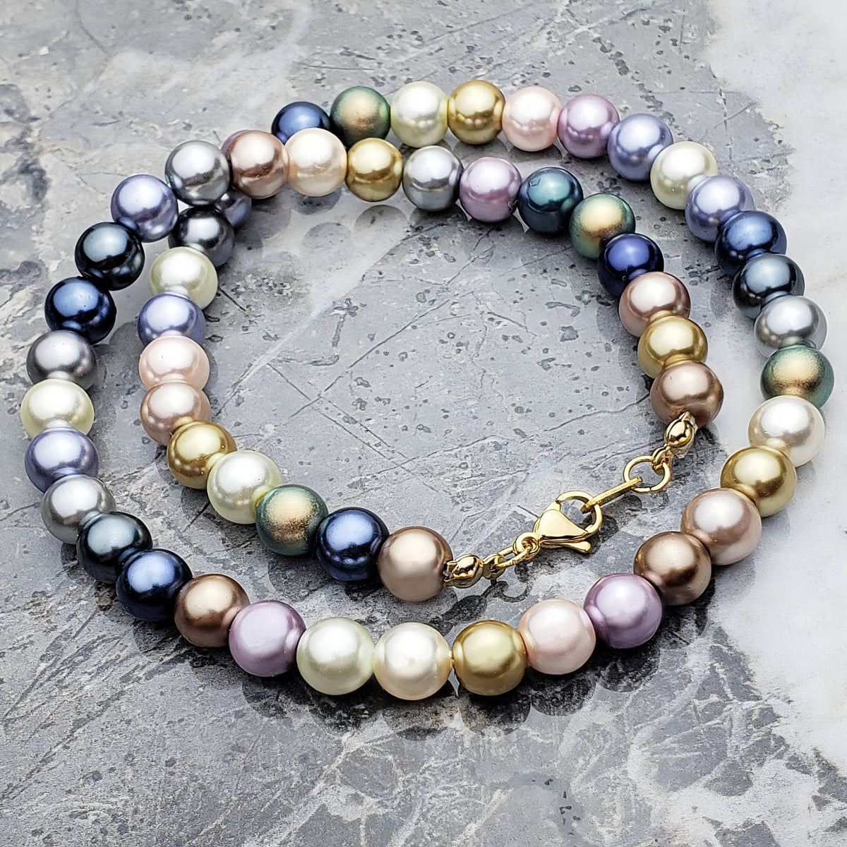 Mixed Multicolor Pearls Necklace