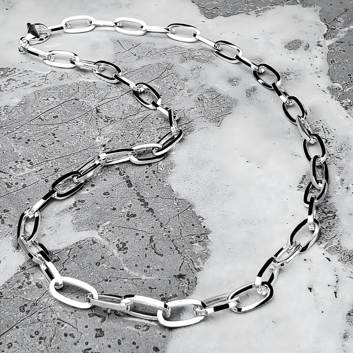 Platinum Paperclip Chain Necklace