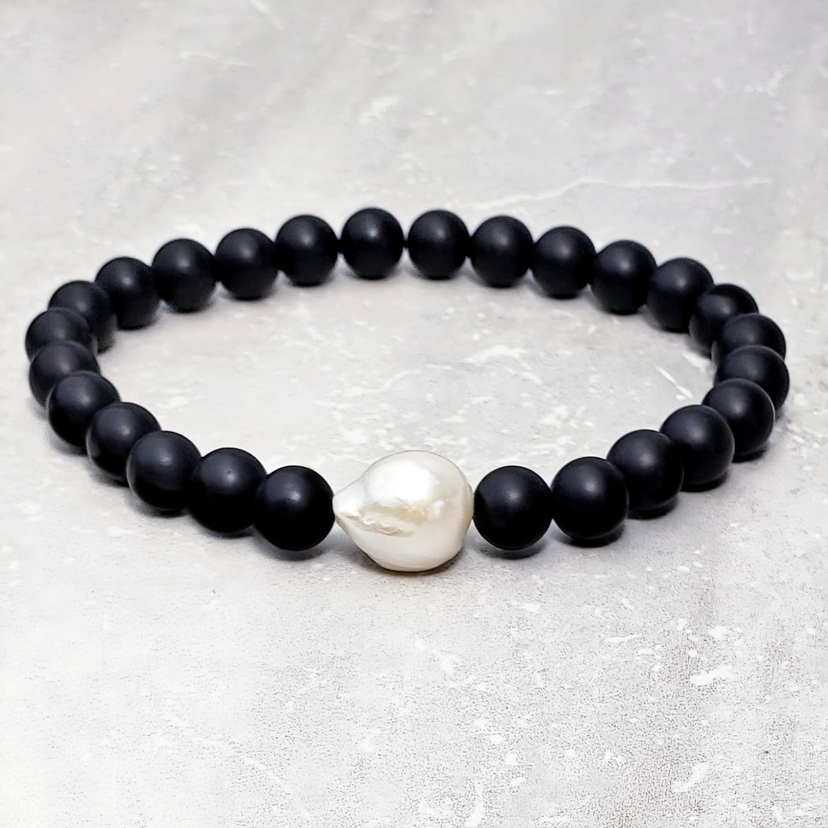 Baroque Pearl & Onyx Bracelet