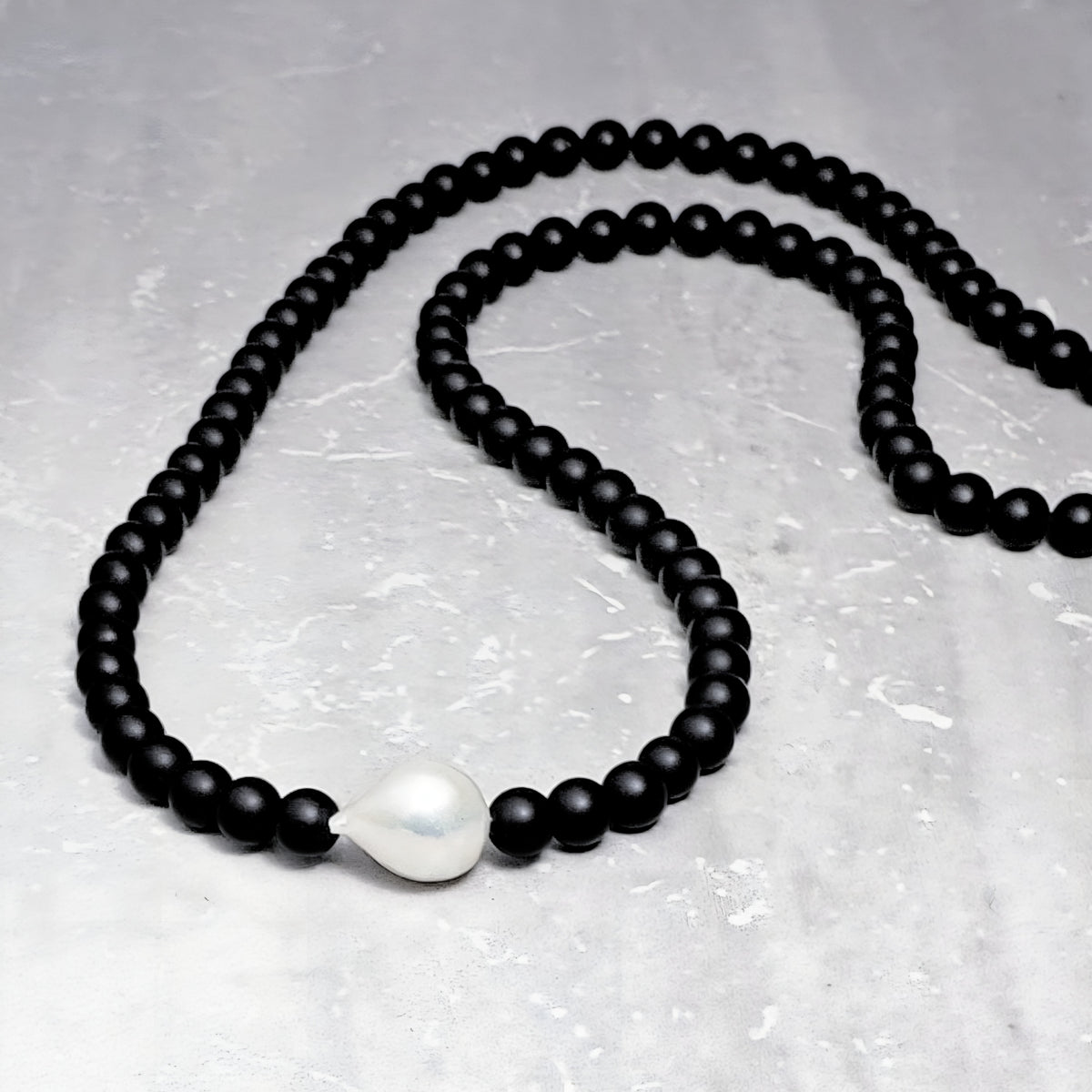 Baroque Pearl & Onyx Necklace