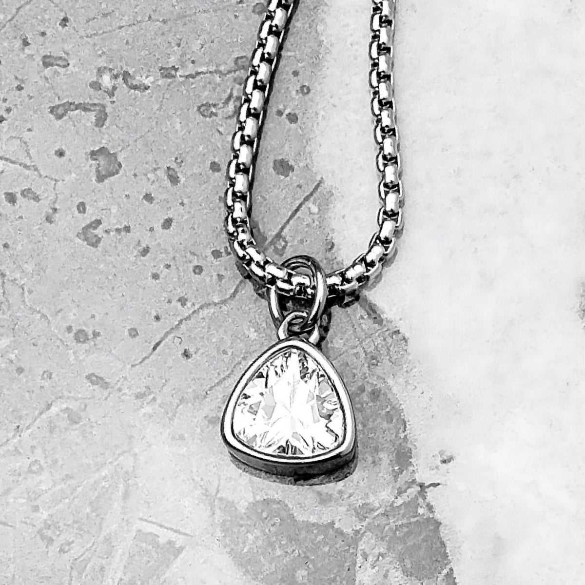 Silver Mini Diamond Quartz Necklace