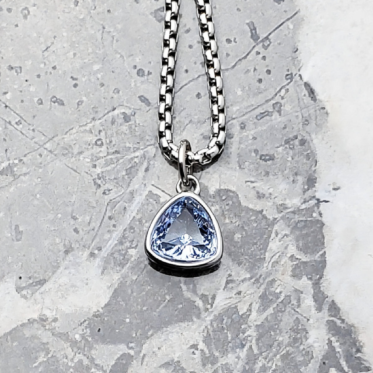 Silver Mini Aquamarine Necklace