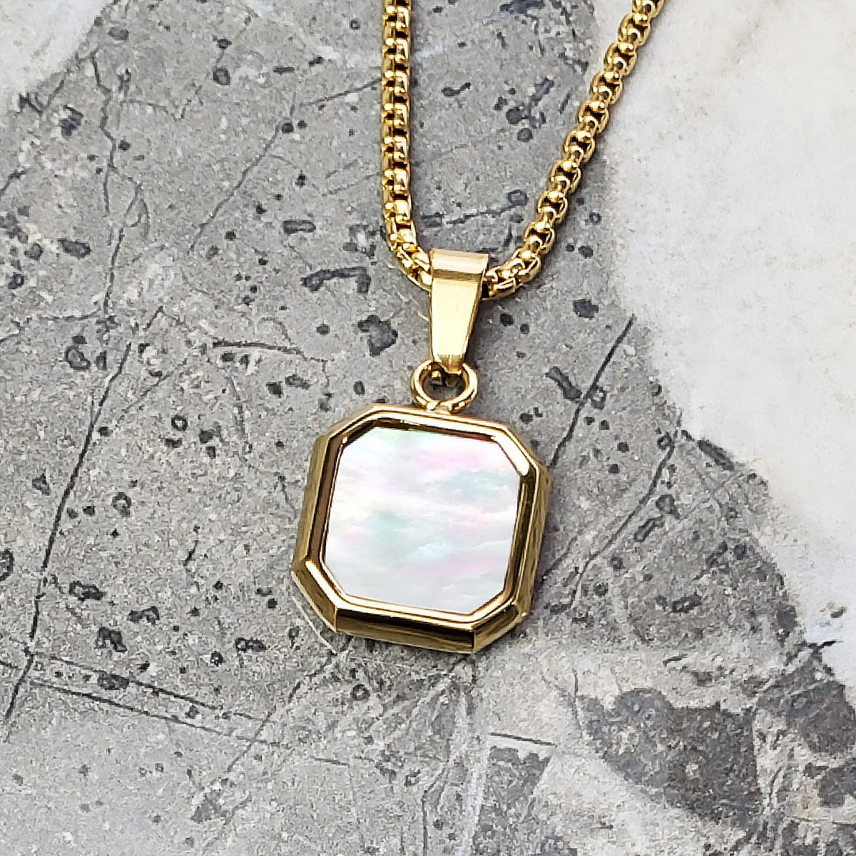 Gold Mother of Pearl Necklace
