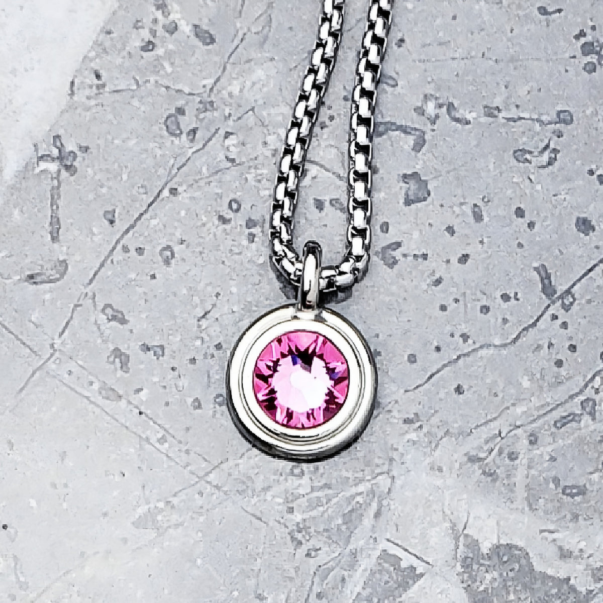Pink Tourmaline Coin Necklace
