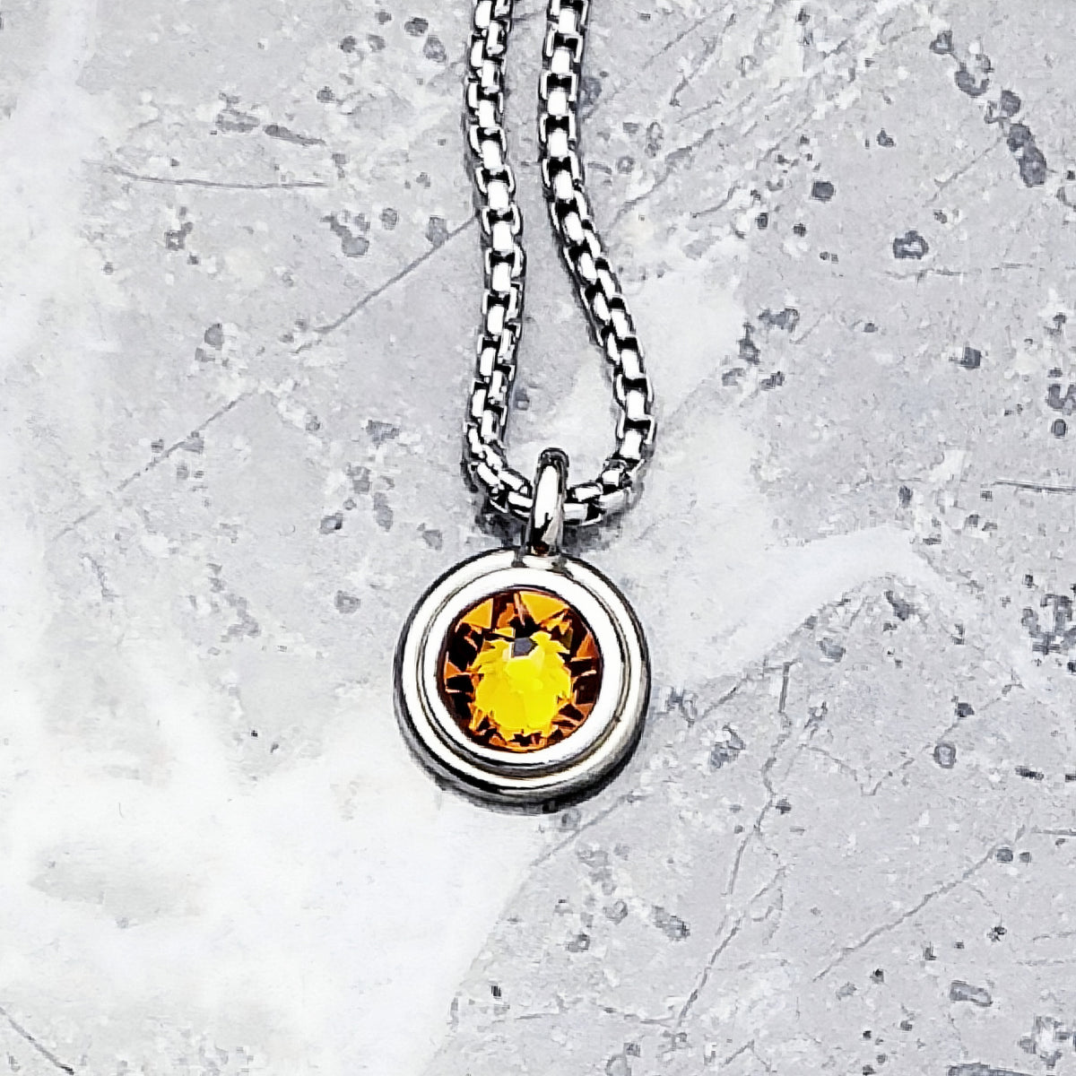 Silver Topaz Coin Necklace