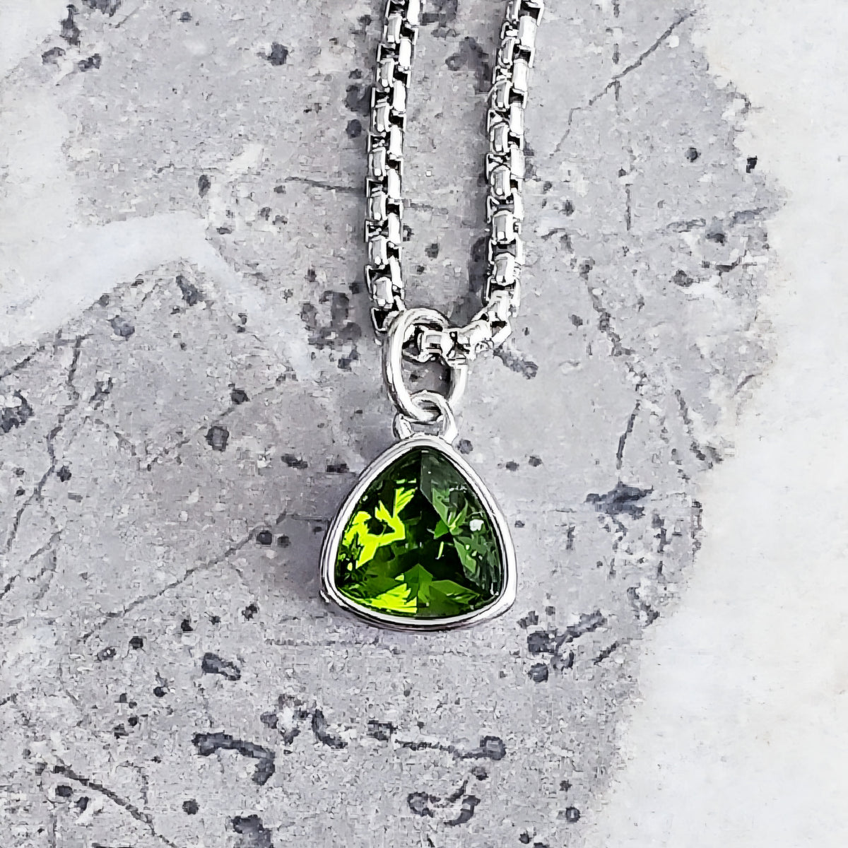 Silver Mini Peridot Necklace