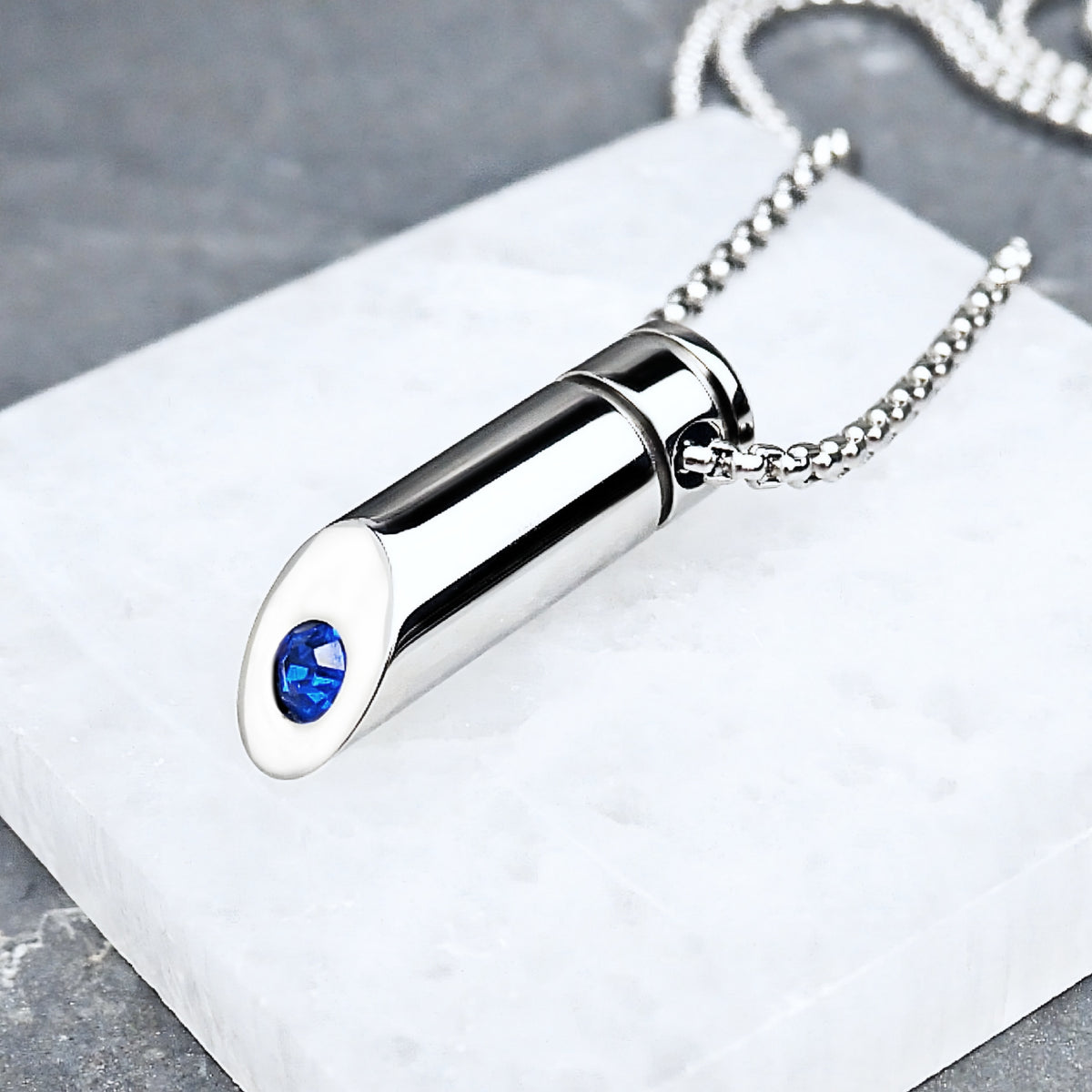 Sapphire Bullet Necklace