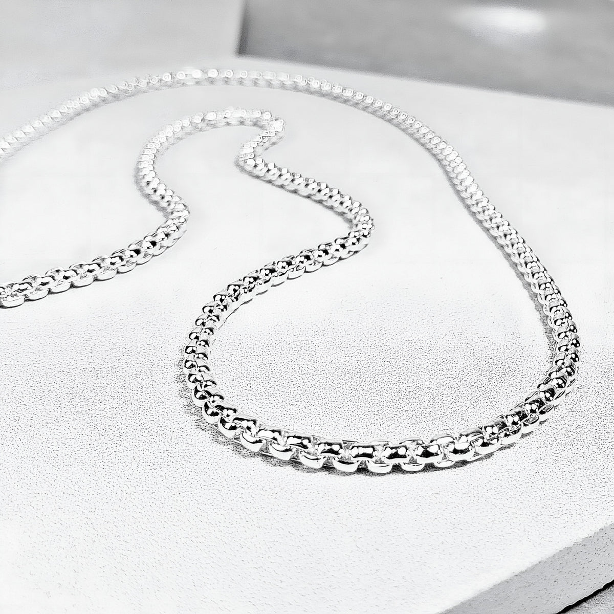 Platinum Box Chain Necklace