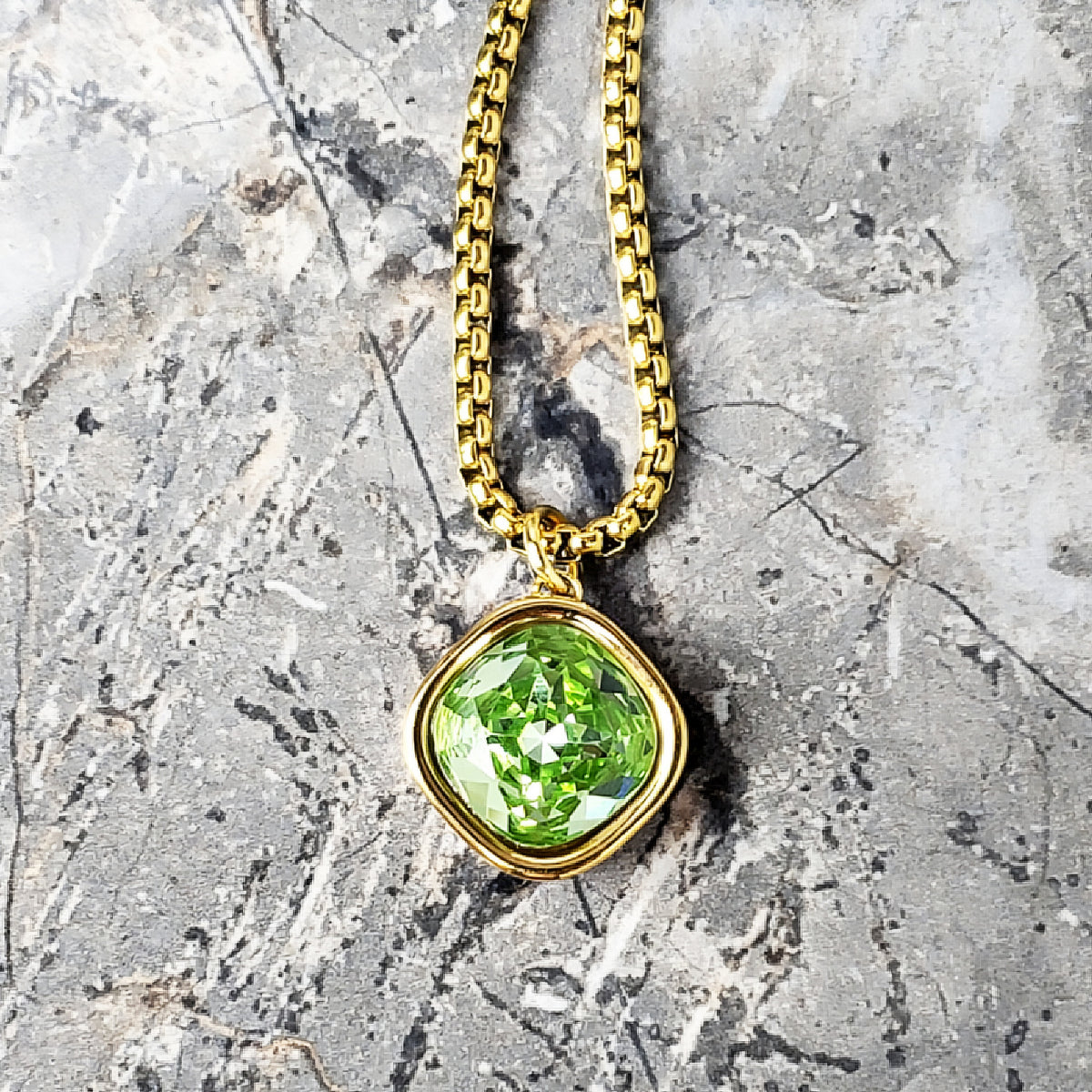 Gold Peridot Necklace