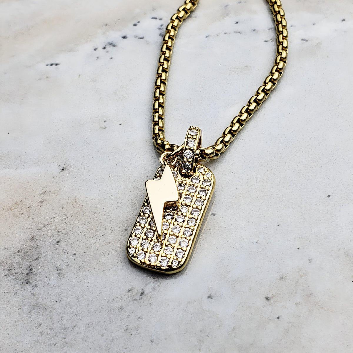 Mini Lightning Tag Necklace