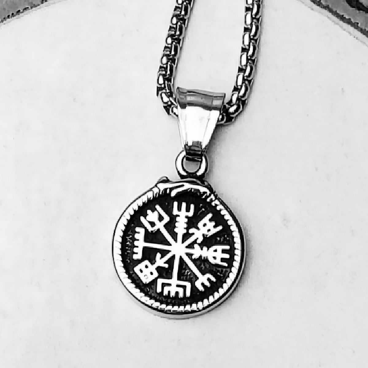 Ouroboros Vegvisir Compass Necklace