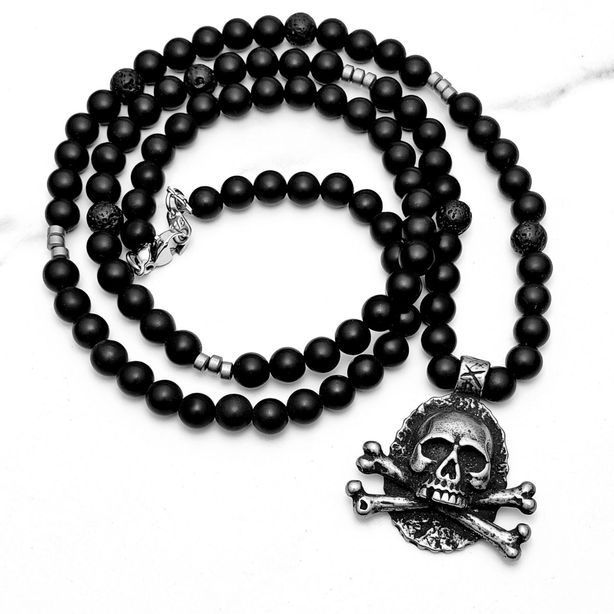 Rustic Skull & Crossbones Necklace