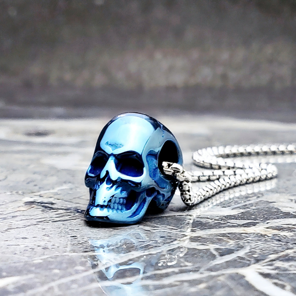Blue Skull Necklace
