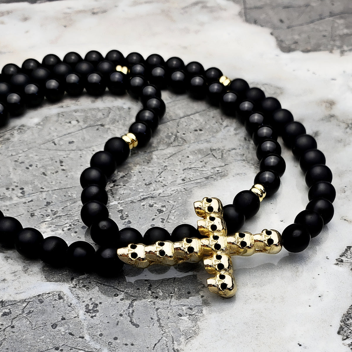 Gold Skull Cross Necklace