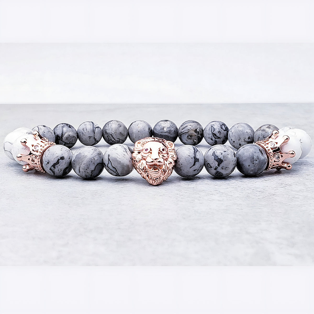 Rose Gold Crowned Lion Bracelet