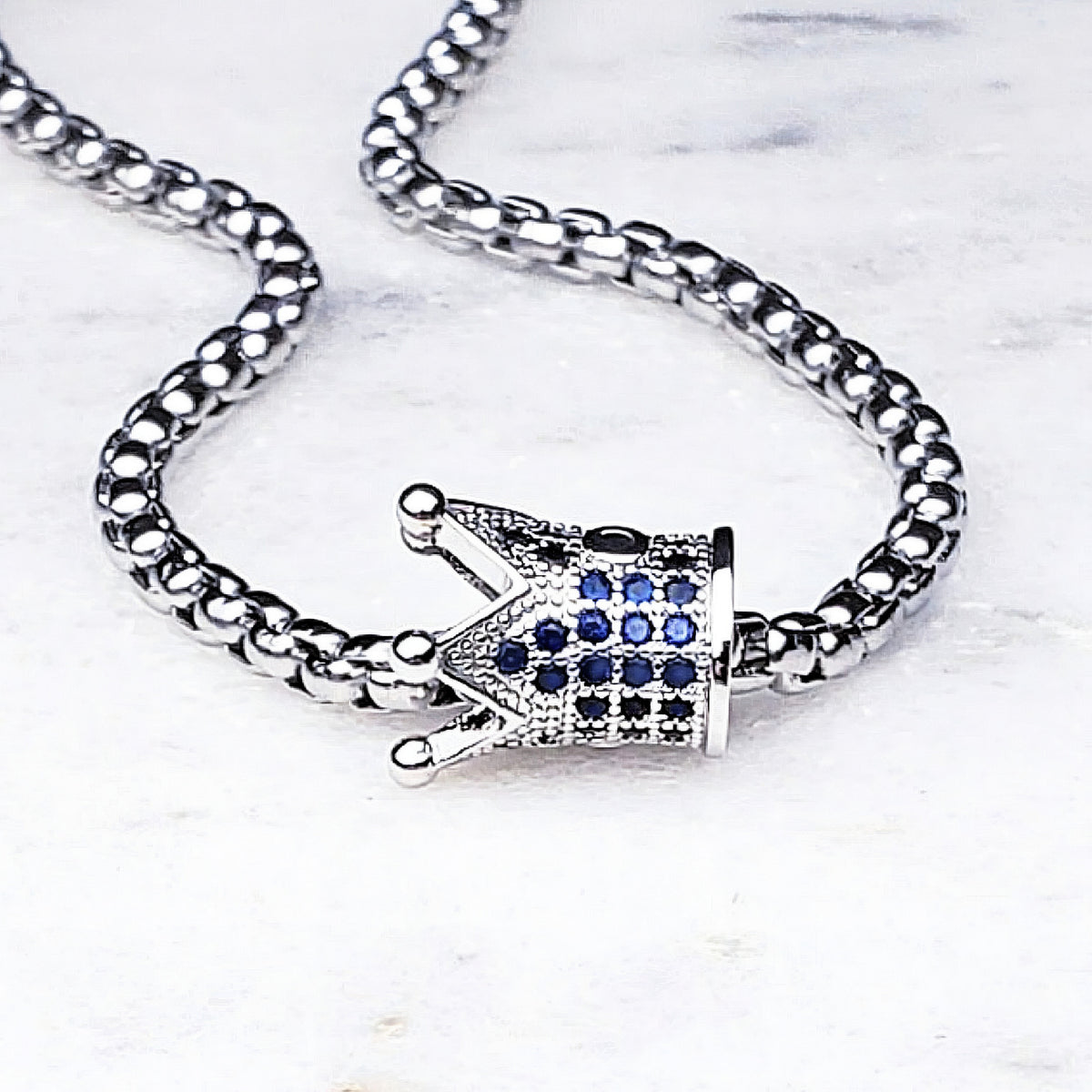 Pavé Sapphire Crown Necklace