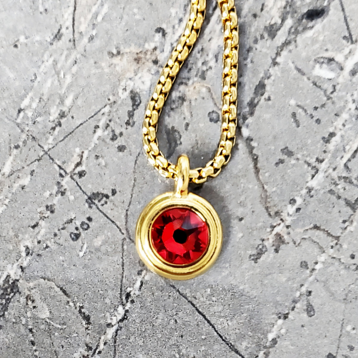 Gold Ruby Coin Necklace