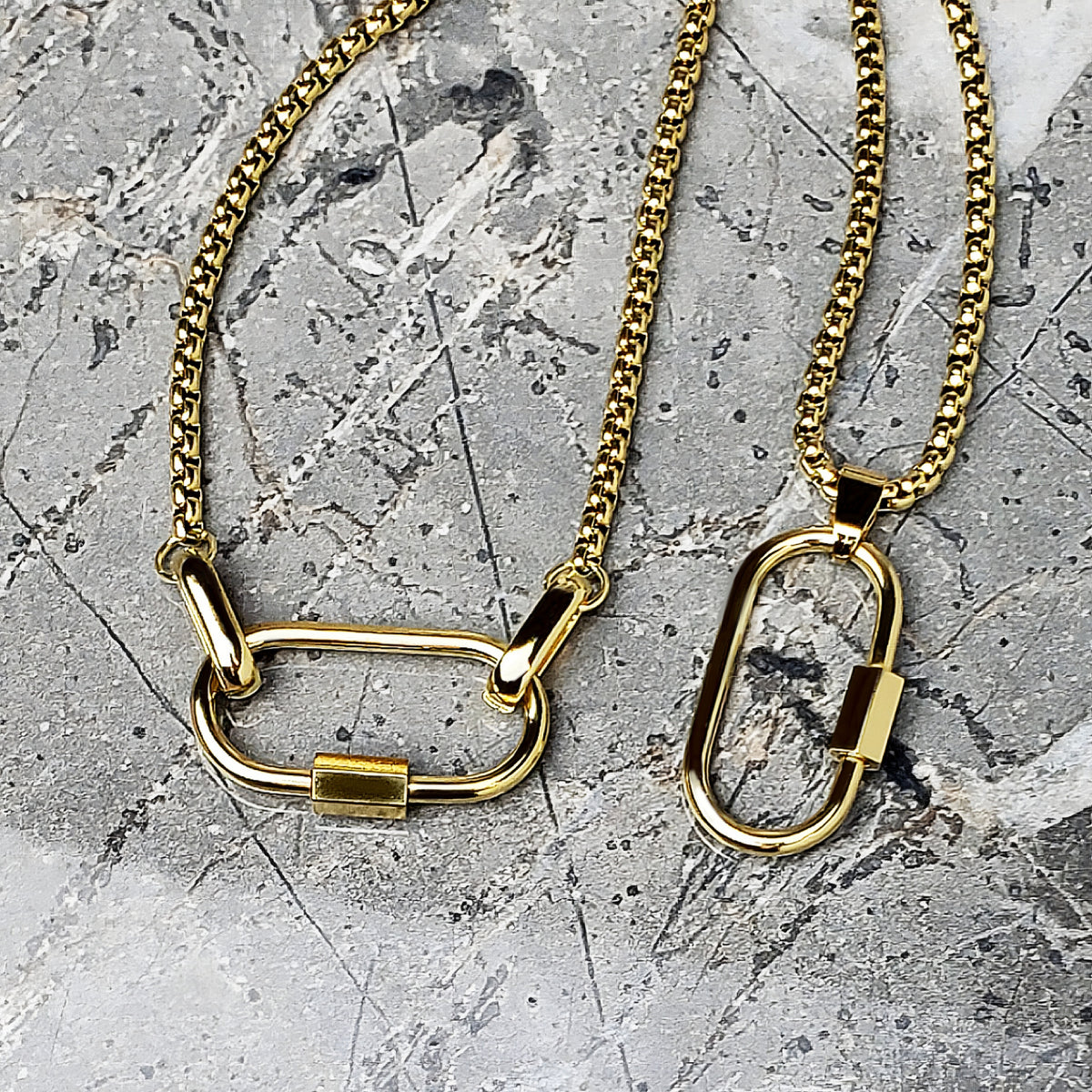 Gold Amulet Carrier Necklace