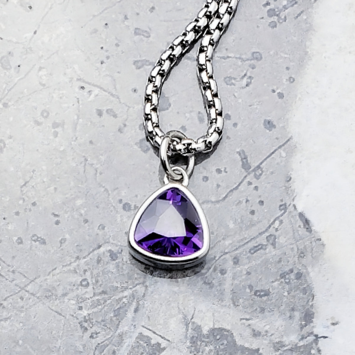 Silver Mini Amethyst Necklace