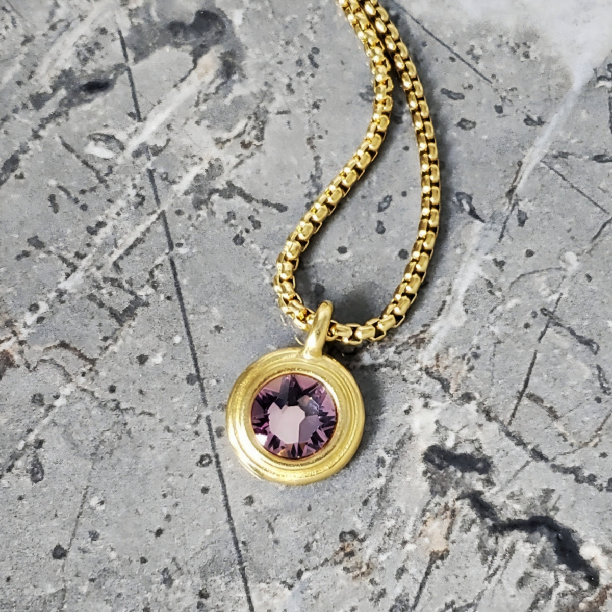 Gold Alexandrite Coin Necklace