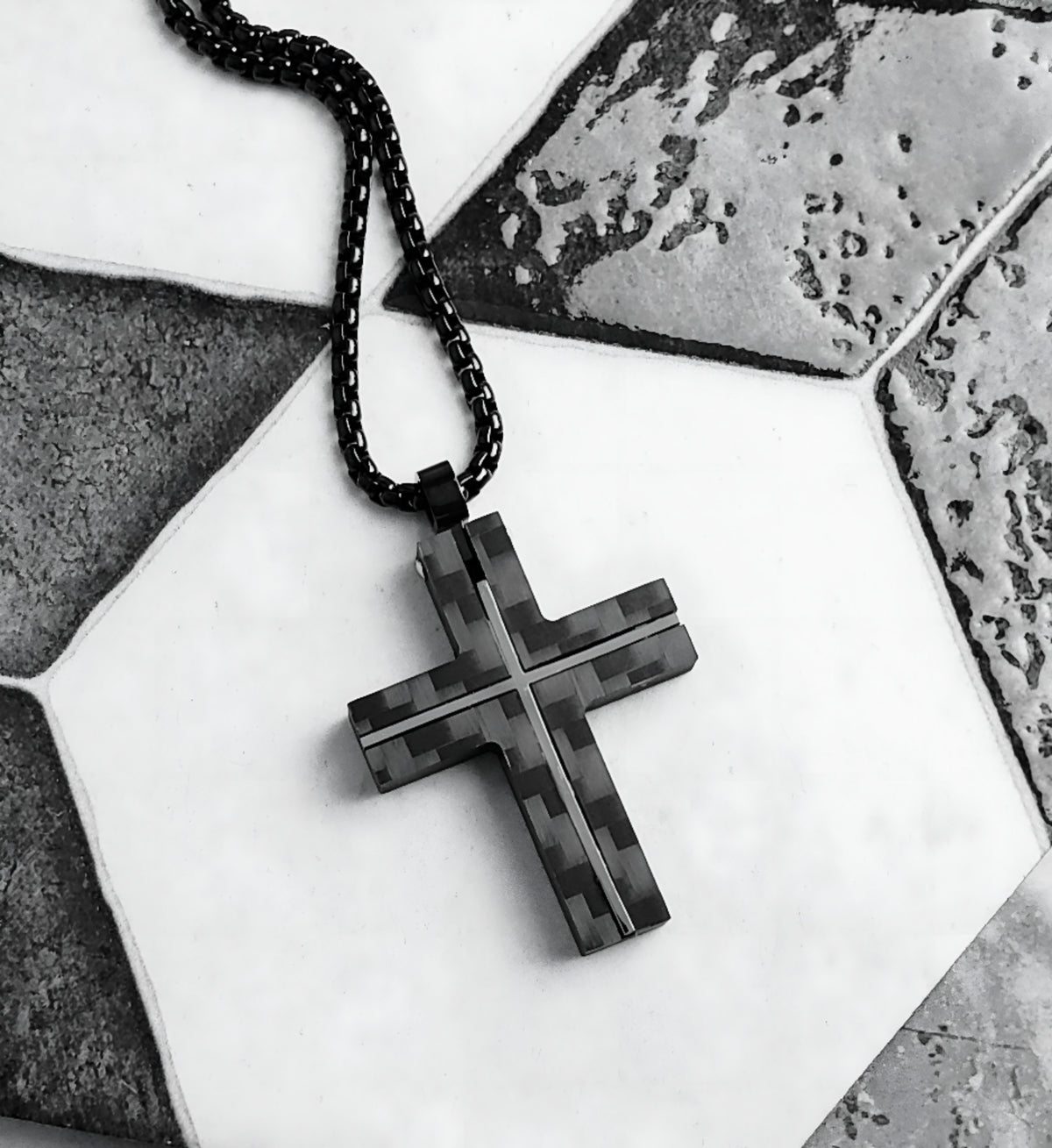 Black Carbon Fiber Cross