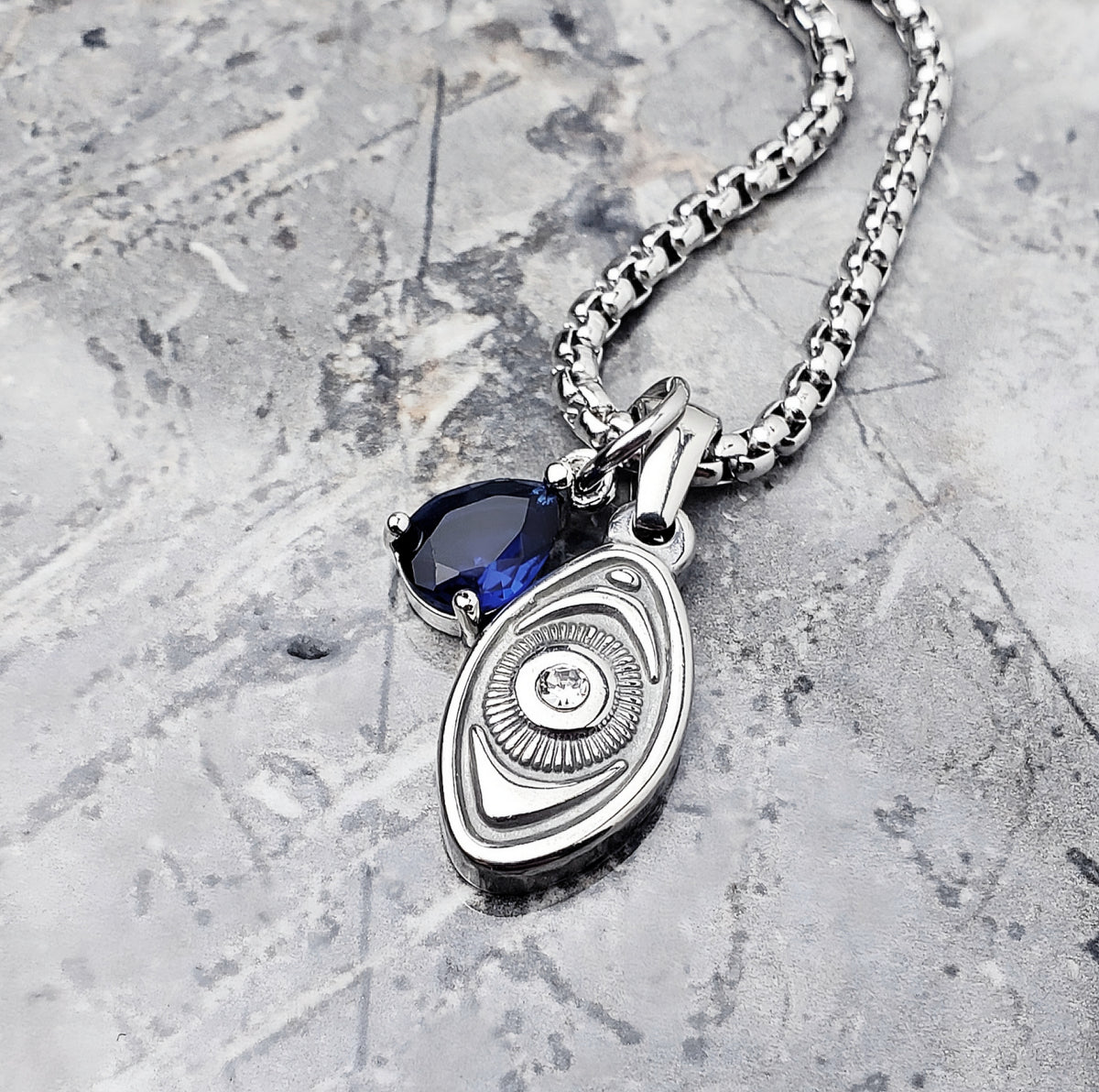 Evil Eye Sapphire Necklace