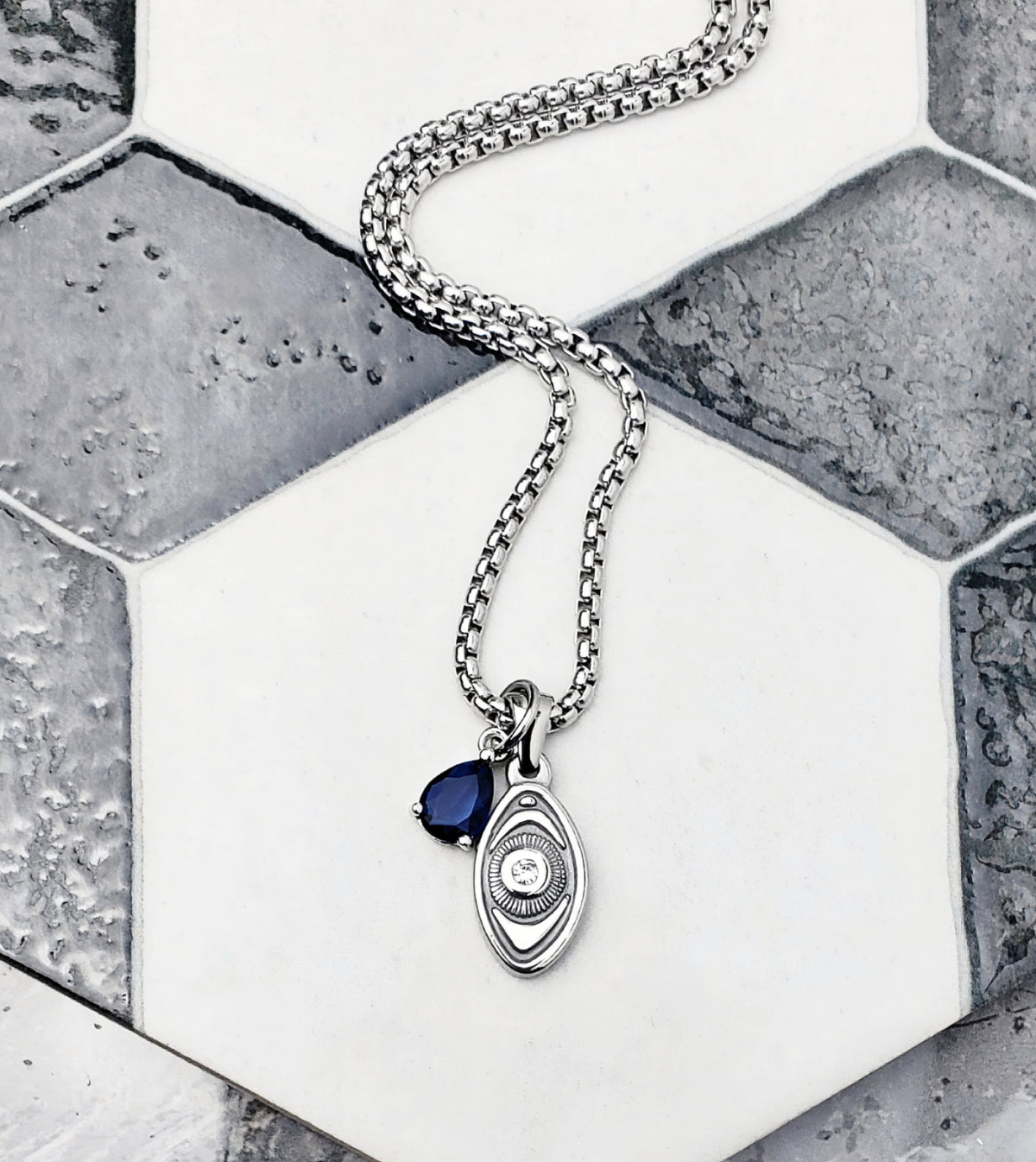 Evil Eye Sapphire Necklace