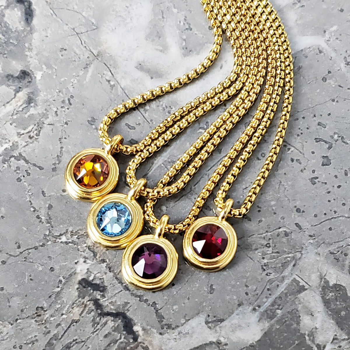 Gold Topaz Coin Necklace