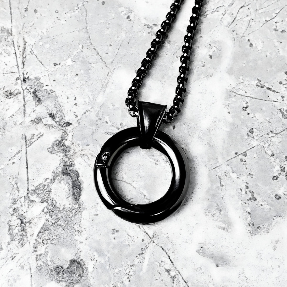 Black Amulet Carrier Necklace