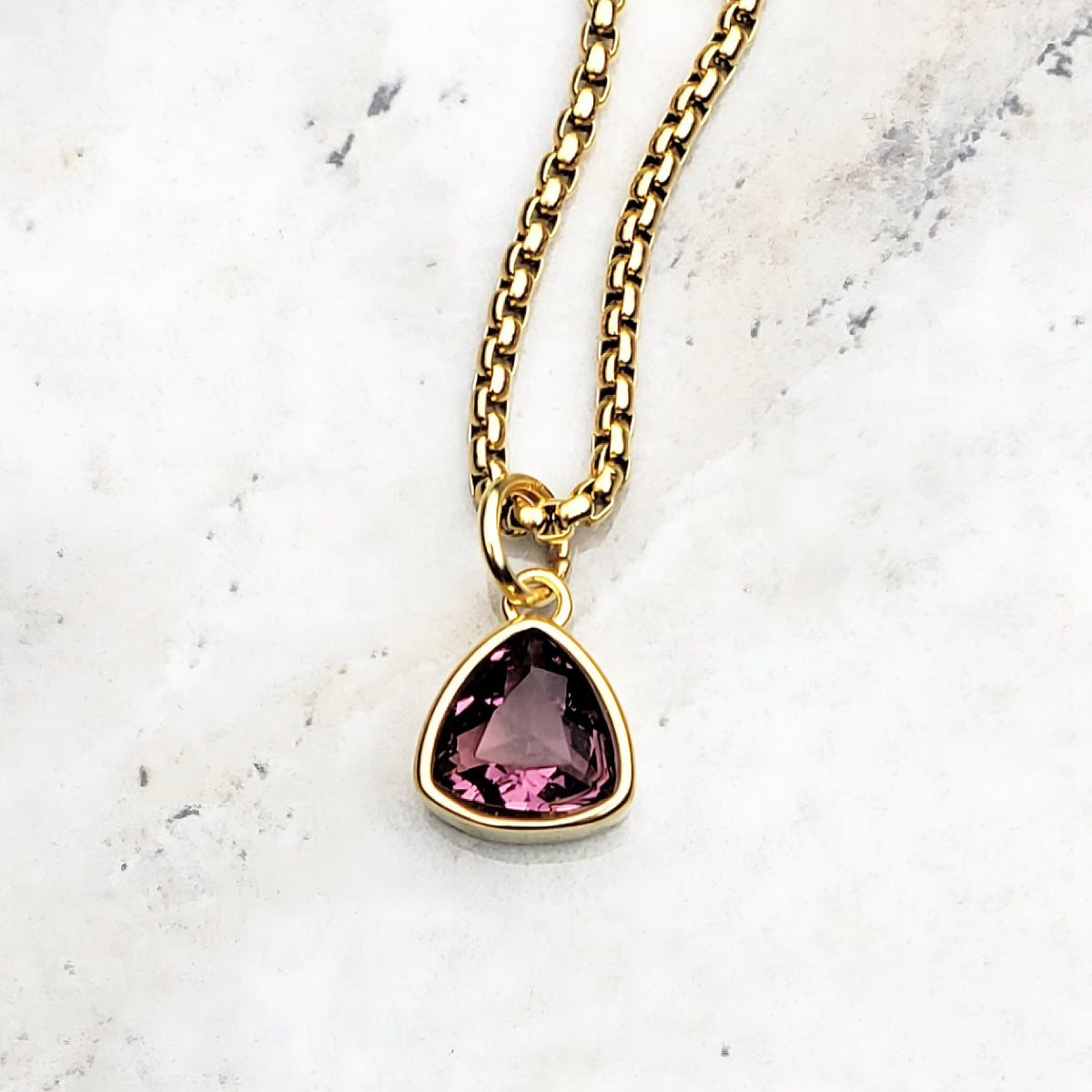Gold Mini Pink Tourmaline Necklace