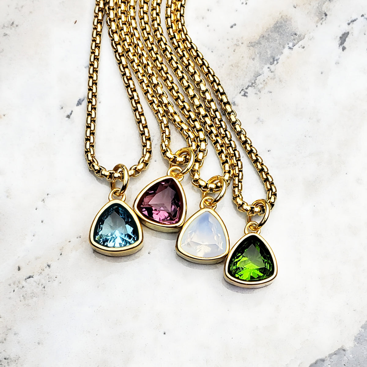 Gold Mini Moonstone Necklace