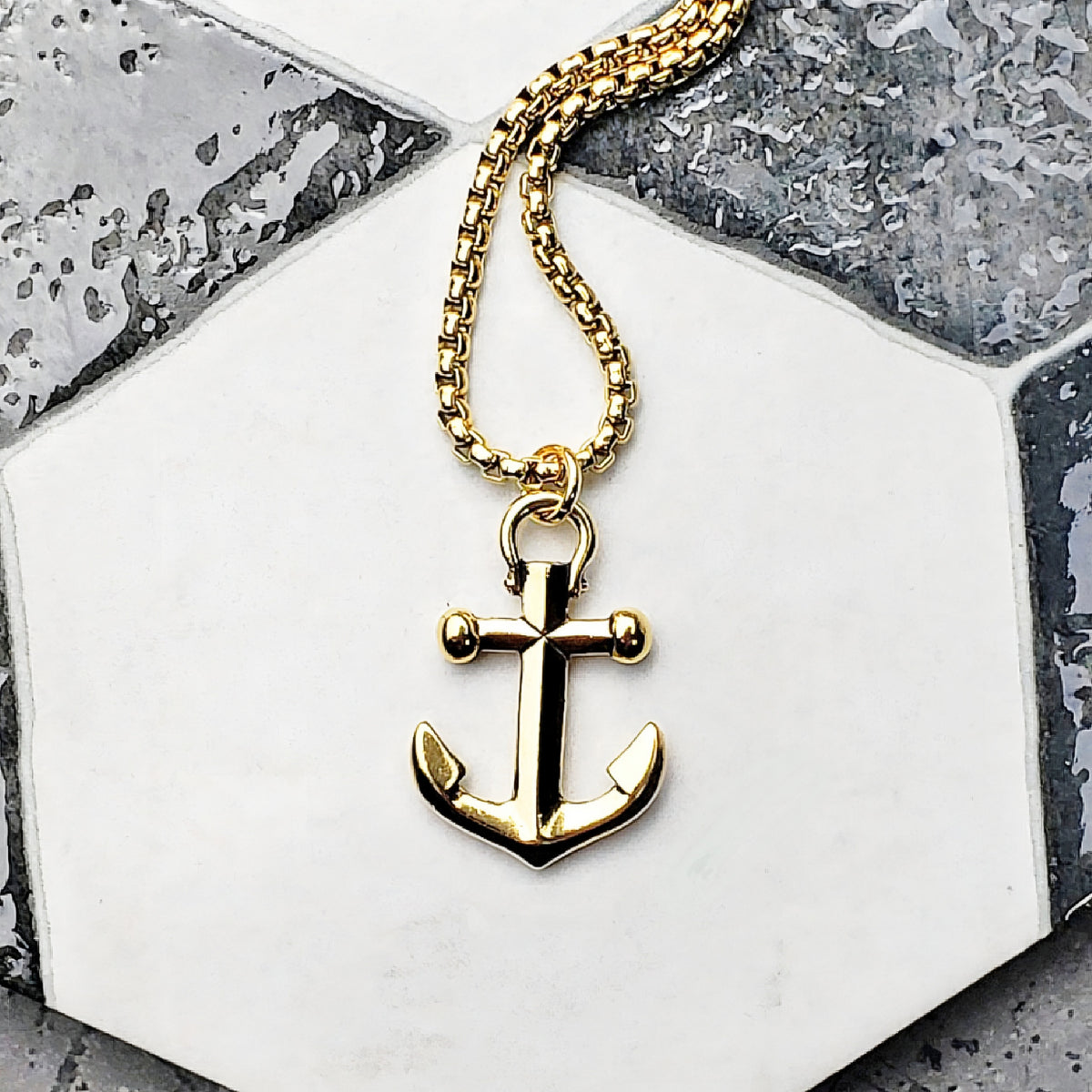 Gold Anchor Necklace