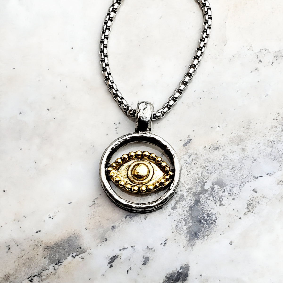 Rustic Evil Eye Necklace