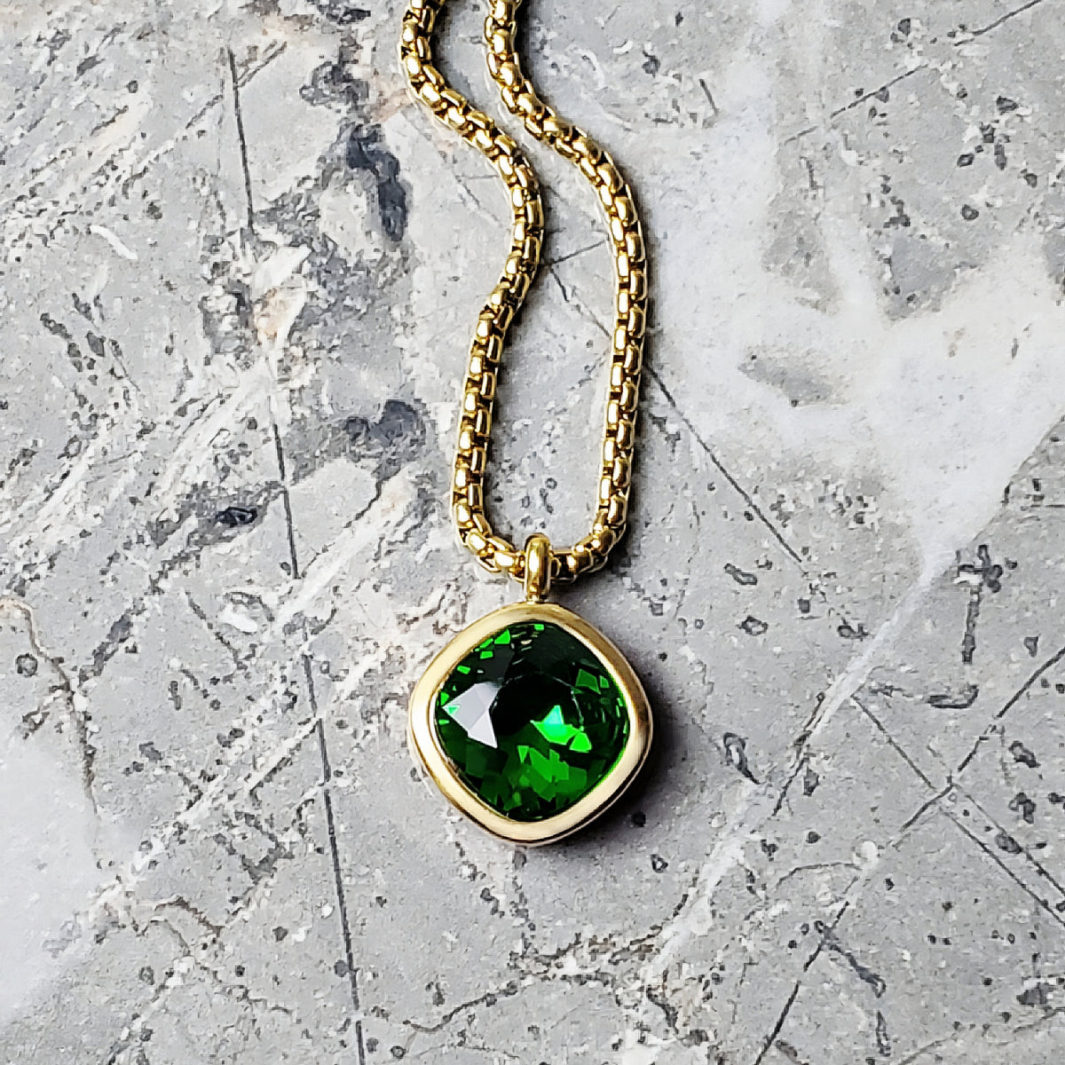 Gold Emerald Necklace